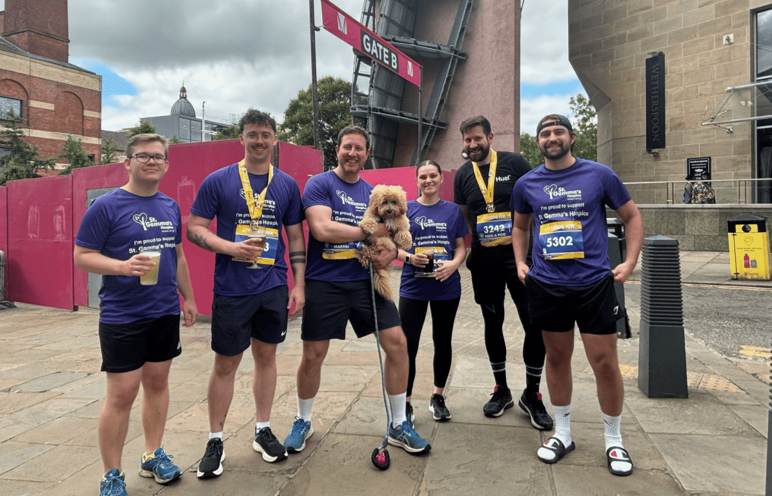 St Gemma's runners with dog