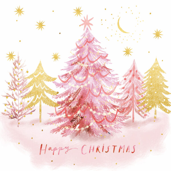 Pink trees & Pink Christmas - Twin pack