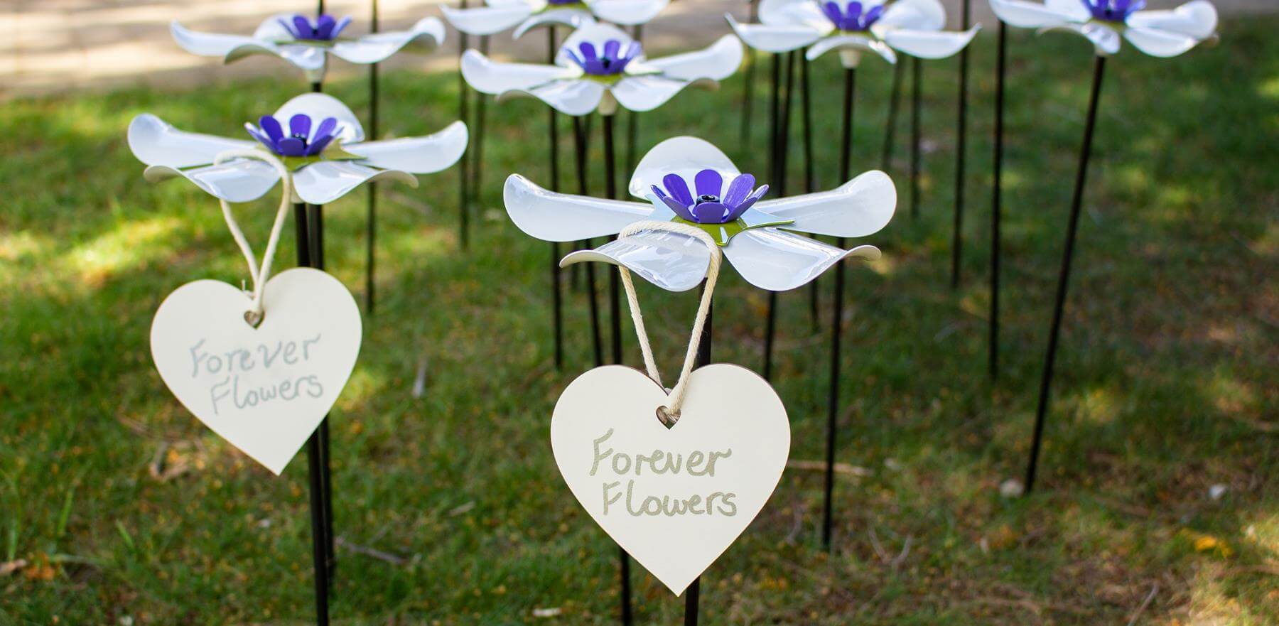 Forever Flowers with personalised hearts