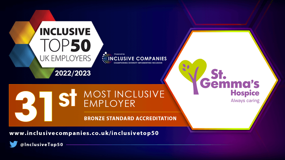 St Gemma’s moves up the ranks in The Inclusive Top 50 UK Employers List!
