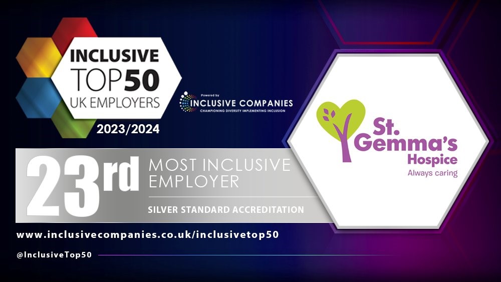 St Gemma’s ranks in the Inclusive Top 50 UK Employers List for the fourth consecutive year